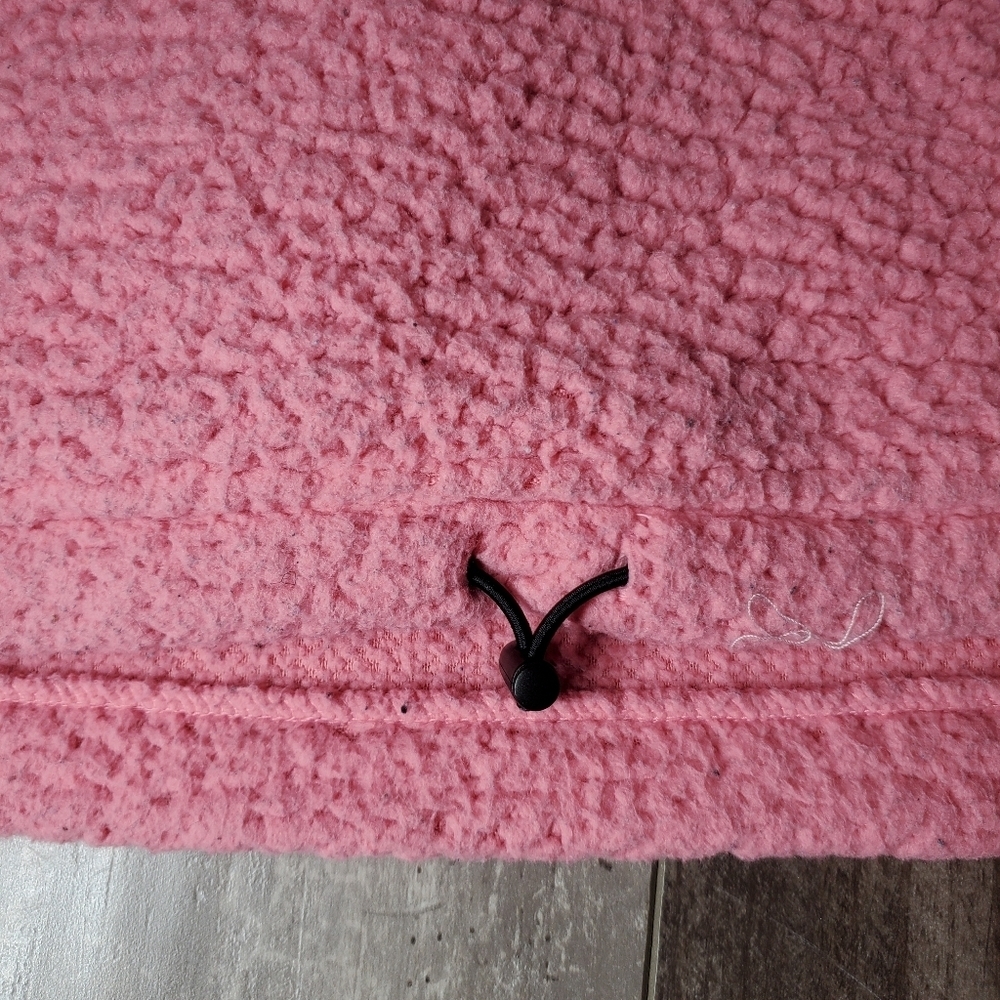 PINK Victoria's Secret Pink Sherpa Quarter Zip Pullover Jacket Campus Winter EUC - Picture 8 of 16